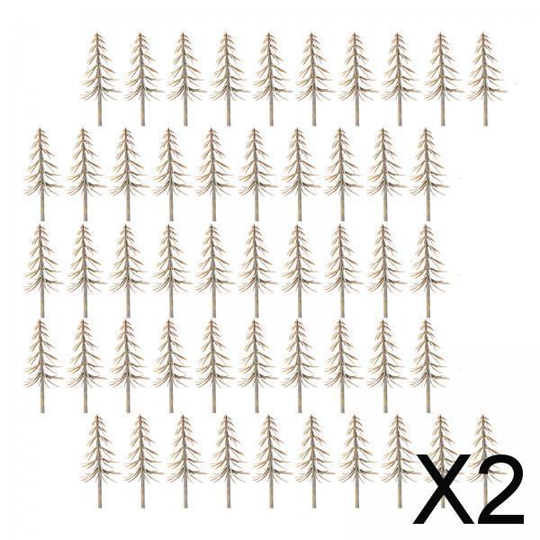 2x50 Pieces Model Snow Trees Layout for Building Model DIY Material Sand Table 5cm Height