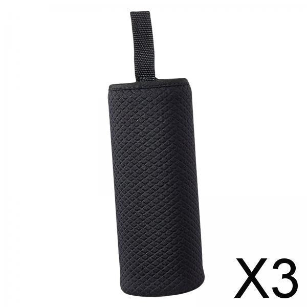 3xNeoprene Water Bottle Carrier Bag Cup Sleeve Holder Embossed 550ml Black