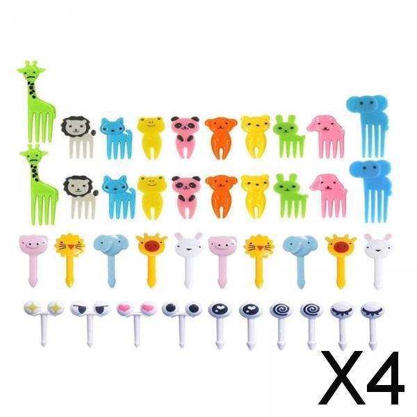 4x40 Pieces Cartoon Toothpick Kids Food Picks for Sandwich Party Toddlers