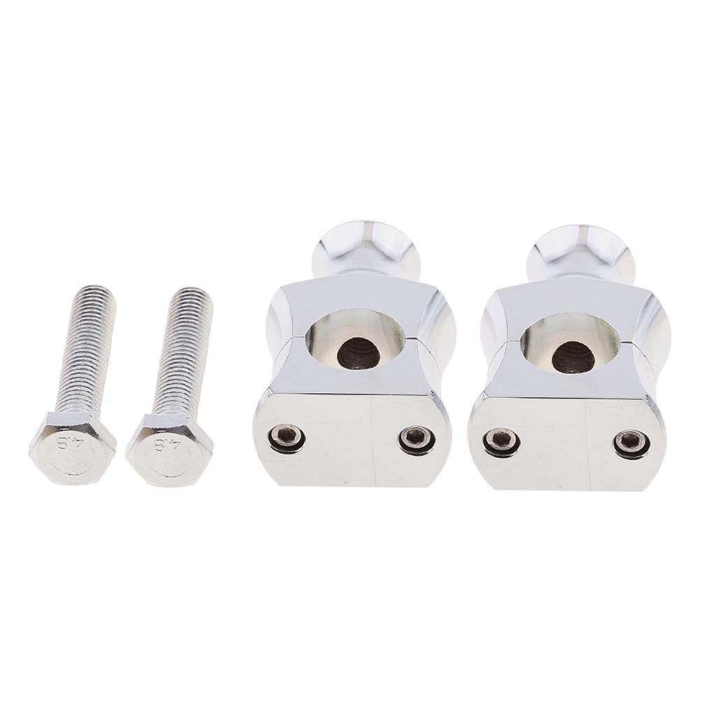 Chrome 7/8 22mm Bars Handlebar Risers Clamp for Harley Bobber Chopper"