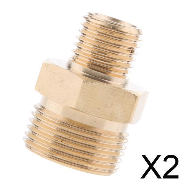 2xPressure Washer Swivel Brass Hose Adapter Connector 22mm M to 14mm M
