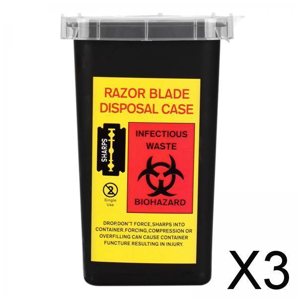 3xNeedle Sharps Disposal Container Waste Box Tattoo Supplies for Home Salon
