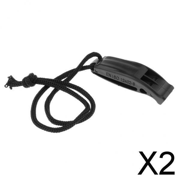 2xSafety Whistle with Lanyard for Boating Hiking Emergency Rescue Signaling