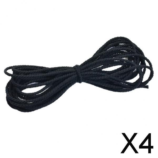4x2.8mm Elastic Hairband Ponytail Holder DIY Hair Ties Material 50m Black