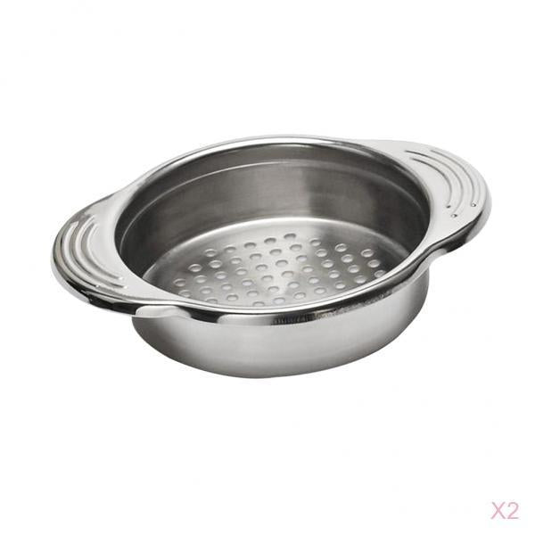 2 x Can Tin Colanders Kitchen Tuna Sweetcorn Strainer Stainless Steel Round