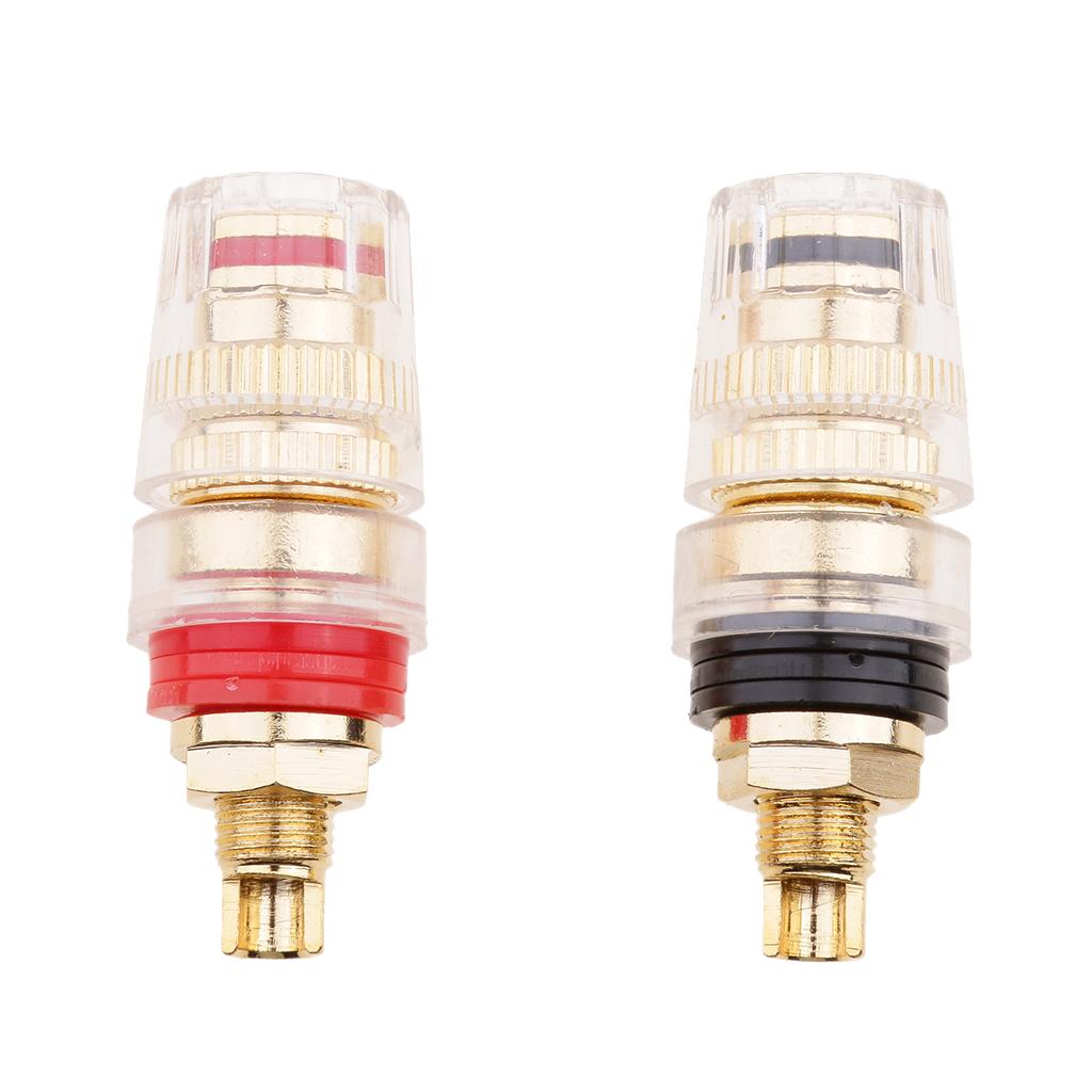 2 pieces Gold Plated Banana Plug Speaker Terminals Binding Posts
