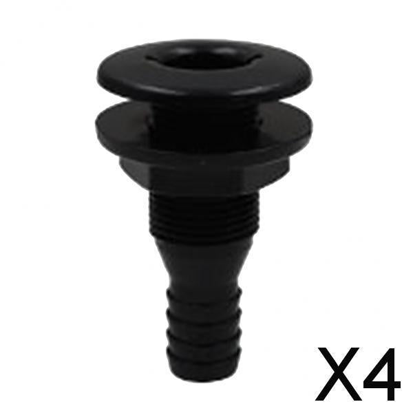 4x5/8'' Black Plastic Marine Yacht Bilge Pump Thru-Hull Fittings for Boat