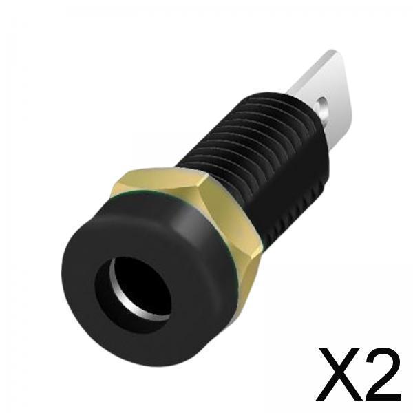 2x4mm Banana Socket Copper Terminal Post Banana Plug Accessory Premium Black
