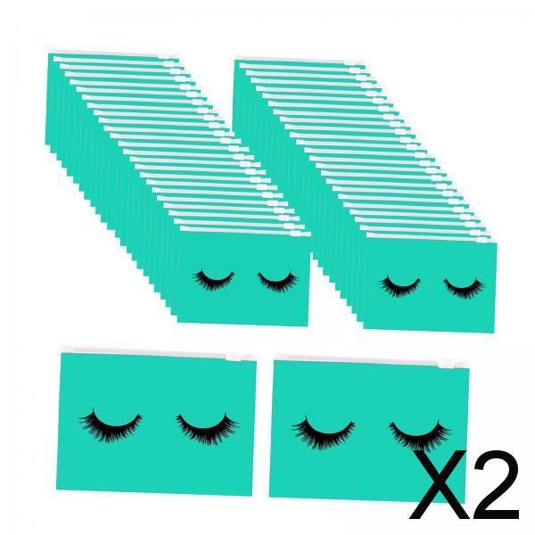 2xMultipurpose 50Pcs Eyelash Bags Eyelash Makeup Bags with Zipper Lightweight S blue
