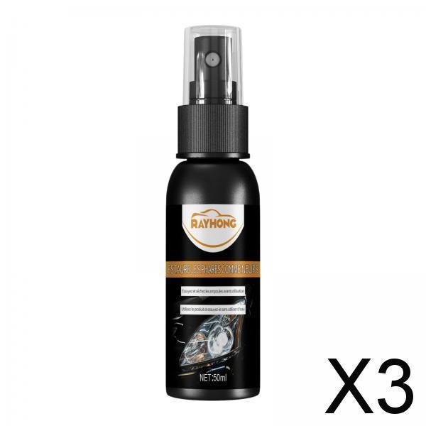 3xCar Headlight Renewal Polish Car Assecories Car Headlight Repair Fluid Spray 50ml
