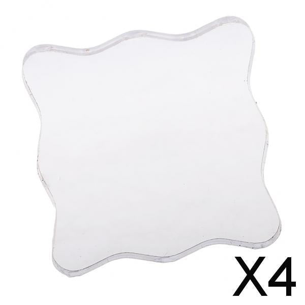 4xTransparent Scrapbook Clear Stamp Pad DIY Tool Acrylic Stamp Blocks 5x5cm