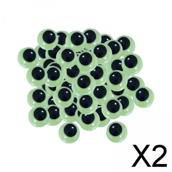 2xGlow in The Dark Eyes Sticky Self Adhesive for Crafts Handmade DIY Soft Toys 15mm 50pcs