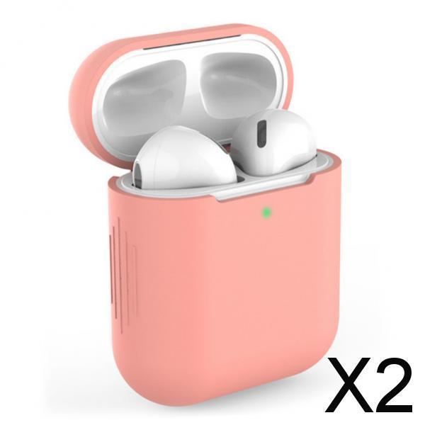 2xEarphones Protective Cover for Airpods Wireless Earphone Case Orange