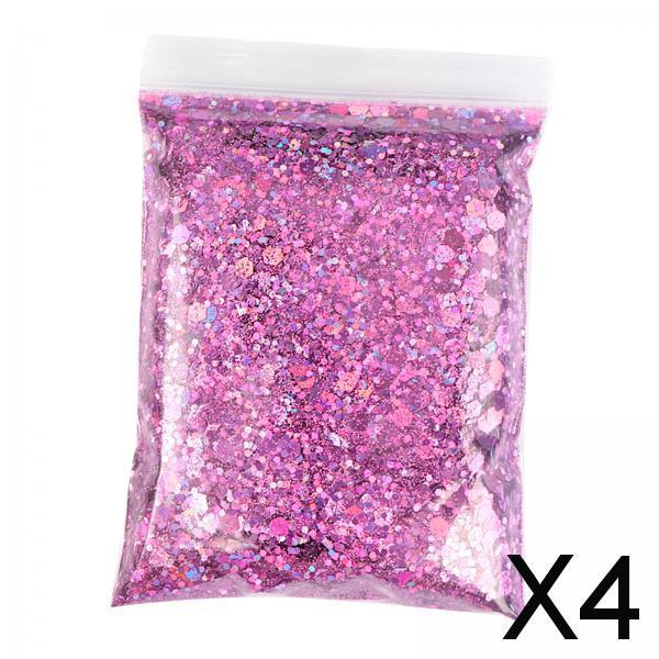 4x1Bag 50g Nail Glitter Sequins Paillette Flakes 3D Nail Art Decor Peach