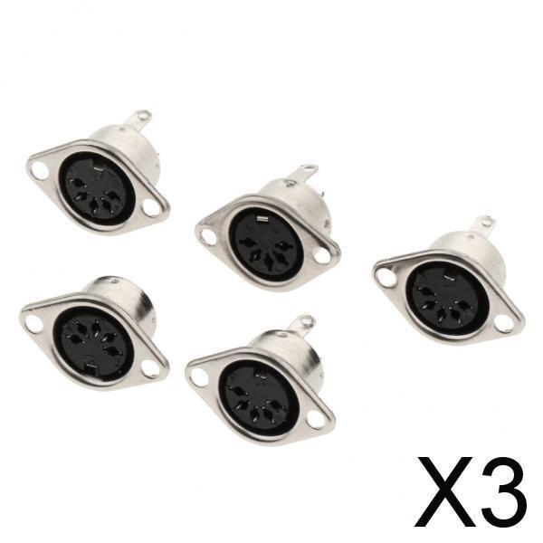 3xDIN Mini Pin Female Plug Audio Socket Connector for Keyboard/Mouse DIY 5 Pin