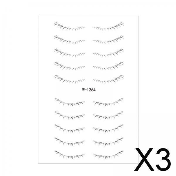 3xLower Eyelash Stickers Eyelash Template Make Up Tool for Stage Show Parties Style G