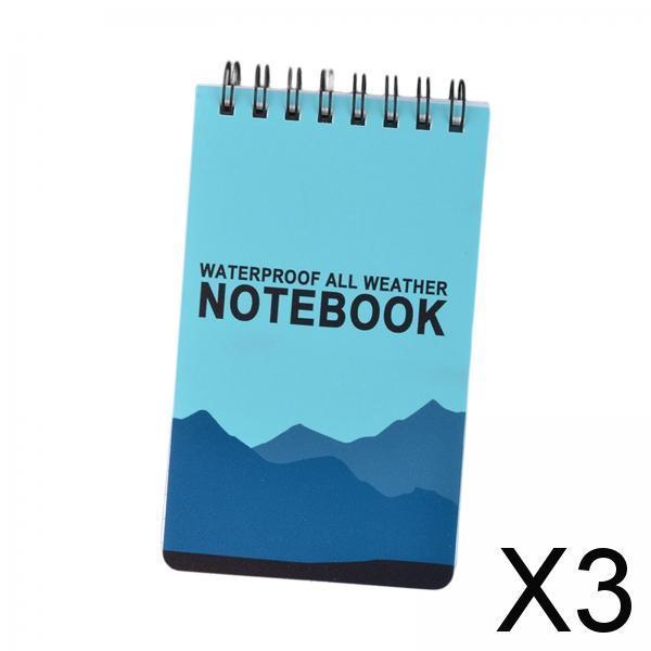 3xSpiral Notebook Writing Pads Pocket notebook for Office Stationry blue