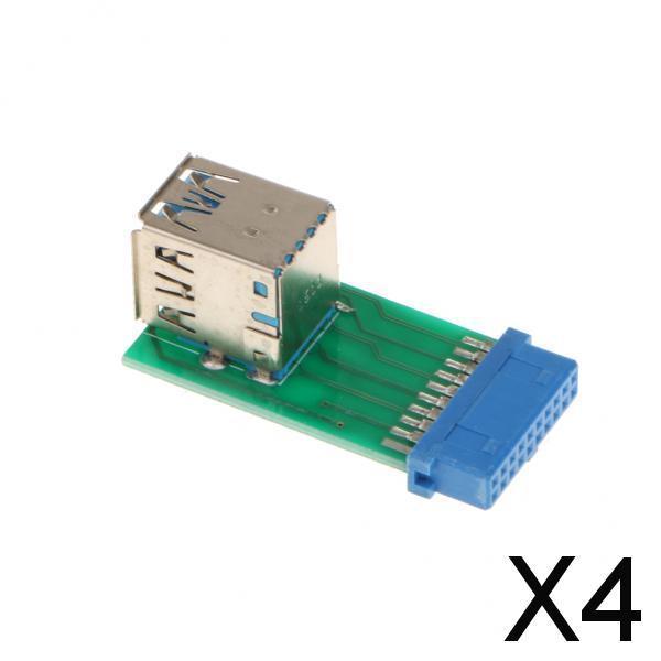 4x 2-Port USB 3.0 SuperSpeed Female A to 20 PIN Female Adapter Board Connector