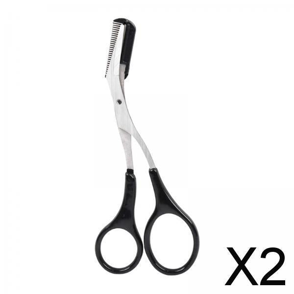 2xEyebrow Scissor with Comb Unisex Scissors for Makeup Cosmetic Grooming A