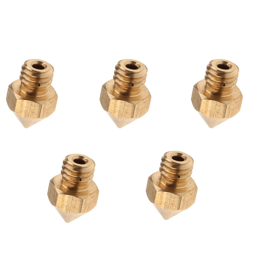 5 Pieces Metal Nozzle for 1.75 Filament V6 Hotend Extruder 3D Printer Parts