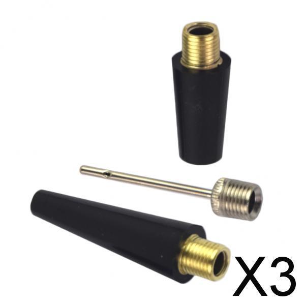 3x3 Piece Durable Ball Pump Needle Nozzle Kit Inflation Kit for Ball Bicycle