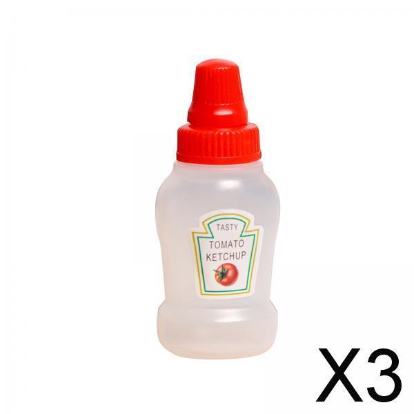 3xMini Tomato Ketchup Bottle Containers Bottle for Kitchen BBQ Outdoor ketchup