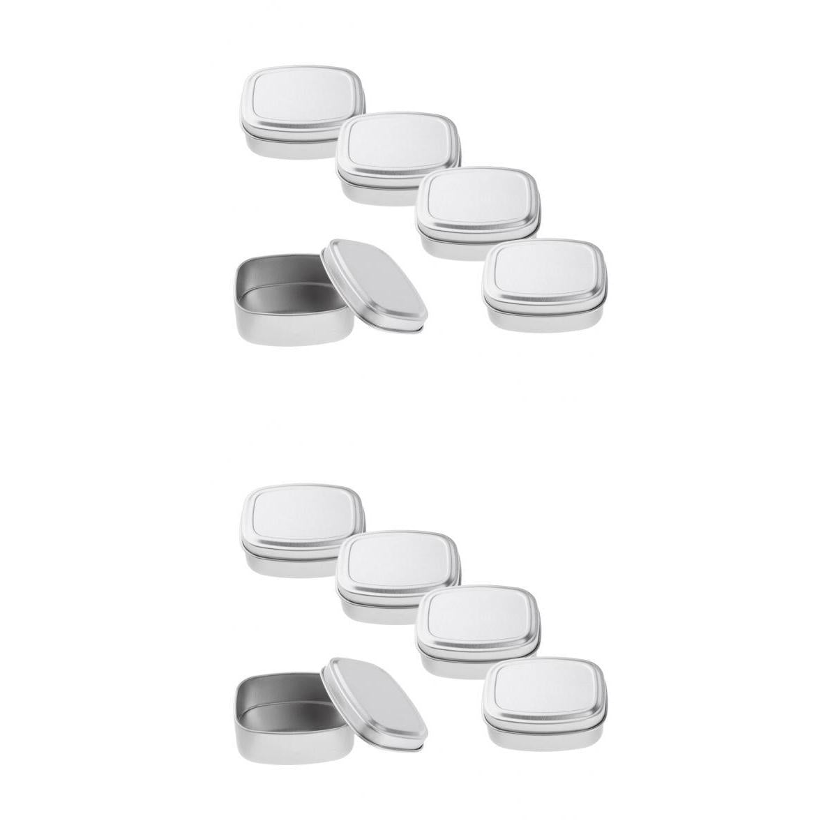 10pcs Square Aluminium Tin Pots Cream Salves Herbs Jars Container Case