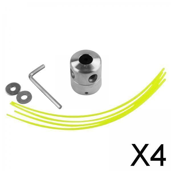 4xAluminium Trimmer Head Spool Set with 4 Mower Rope Convenient to Change