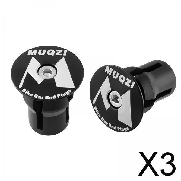 3x2x Bike Handle Bar Plugs Cap Bikes Bar End Plugs for BMX Cycling Most Bicycle Black Color M Marks
