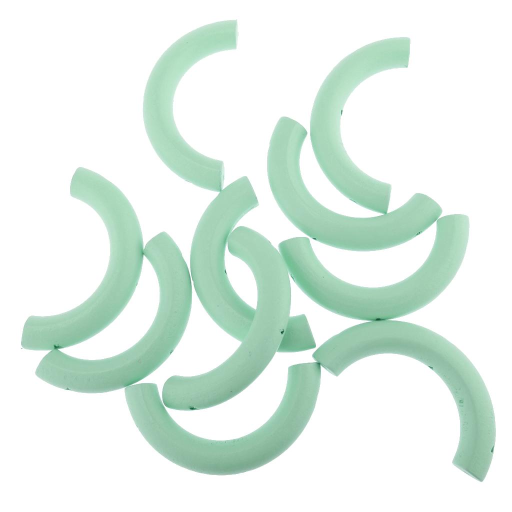 10 Pieces Colored Three-Hole Wood Ring Teether for Baby Teether Toys Green
