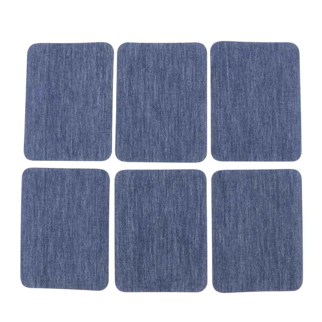 6pcs Iron on Denim Patches for Jeans Clothing Jacket Repair Tool Blue