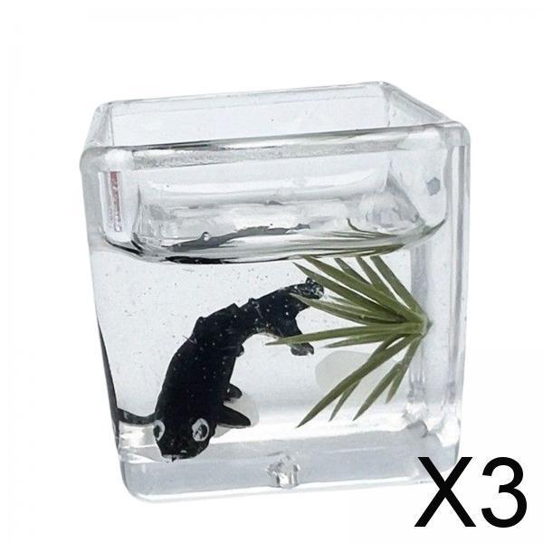 3xDoll House DIY Mini Model DIY Scene Accessories for Cabinet Decoration black