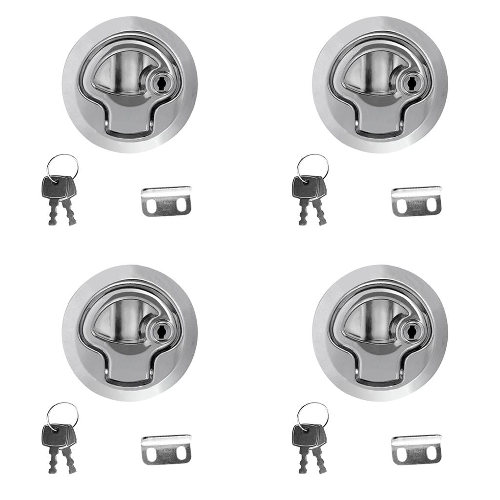 4 Pieces Zinc Alloy Chrome Finished Marine Boat Deck Flush Latch Pull Latch