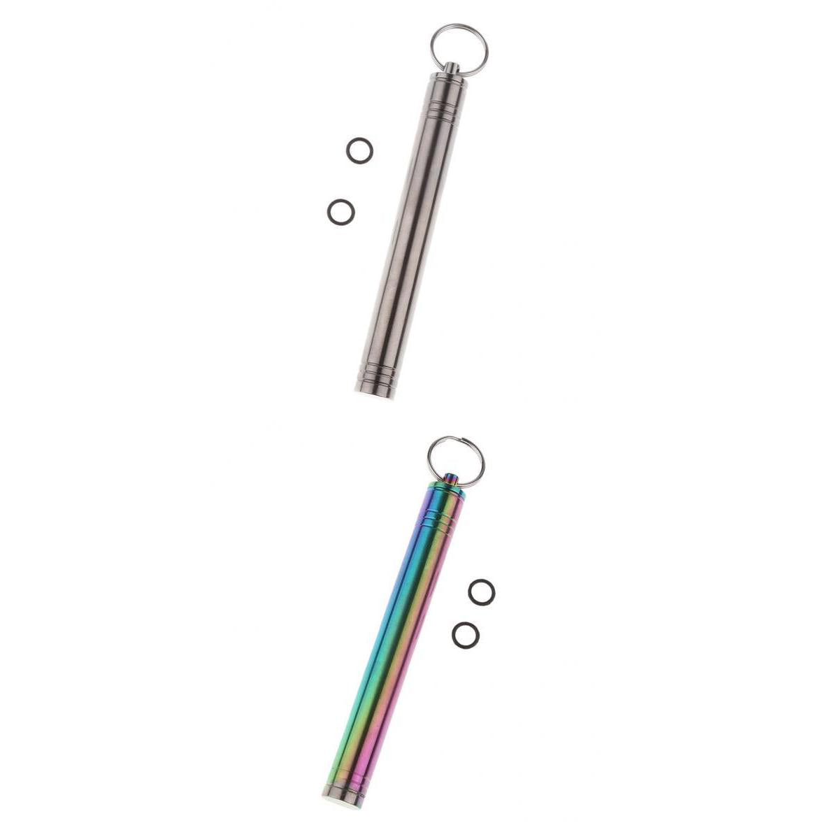 2pcs Waterproof Titanium Alloy Camping Pocket Toothpick Box Ear Pick Holder