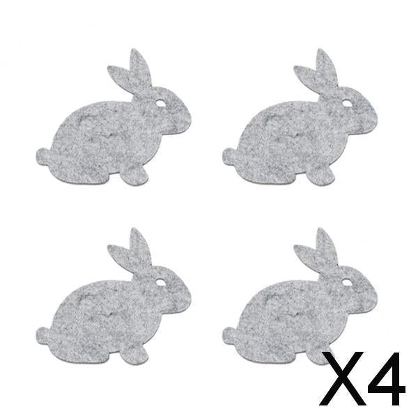 4x4Pcs Non-woven Bunny Coasters Drink Cup Mats Coasters Furniture Excess &