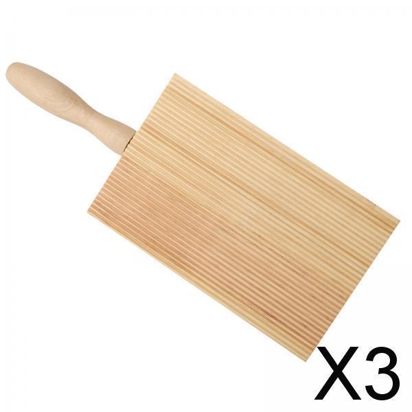 3xWooden Pasta Board Handmaking Kitchen Cooking Home Making Stick Roller