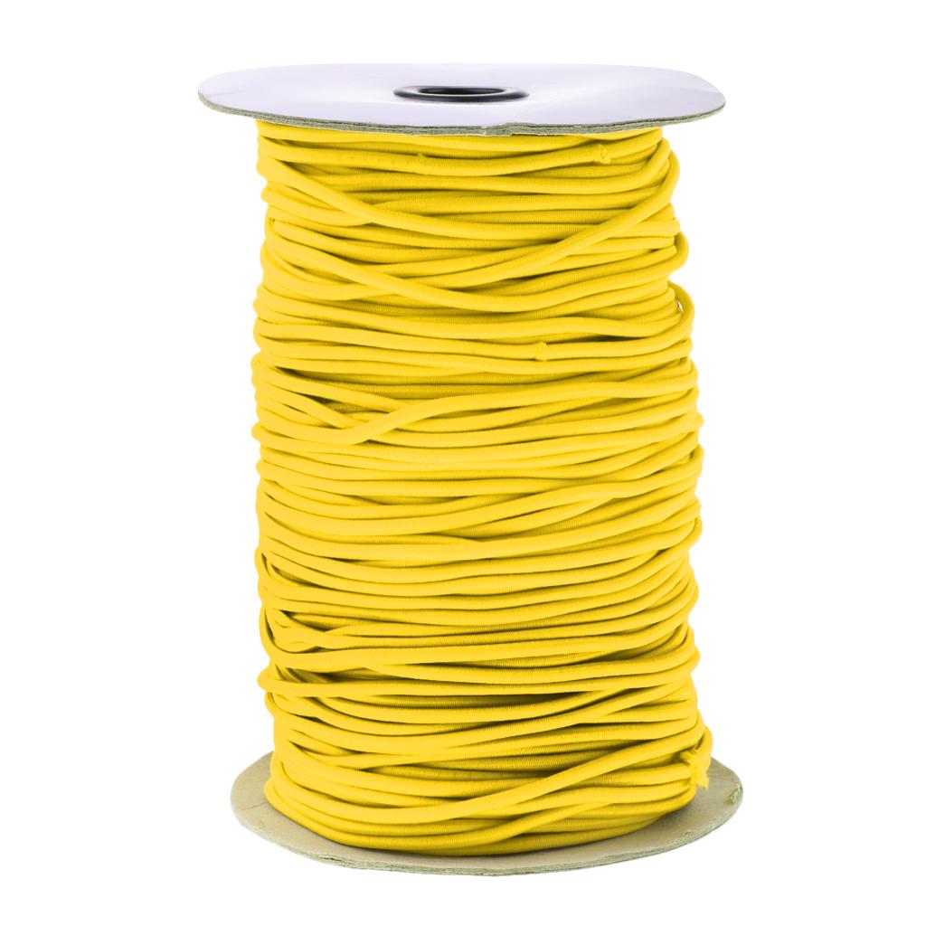Elastic Bungee Rope Shock Cord Tie Down for Roof Racks Boats 100m Yellow