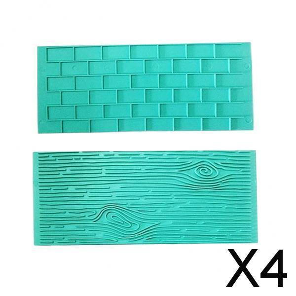 4x2x/Set Fondant Cake Mold Cutter Sugarcraft Tool Tree Bark And Wall