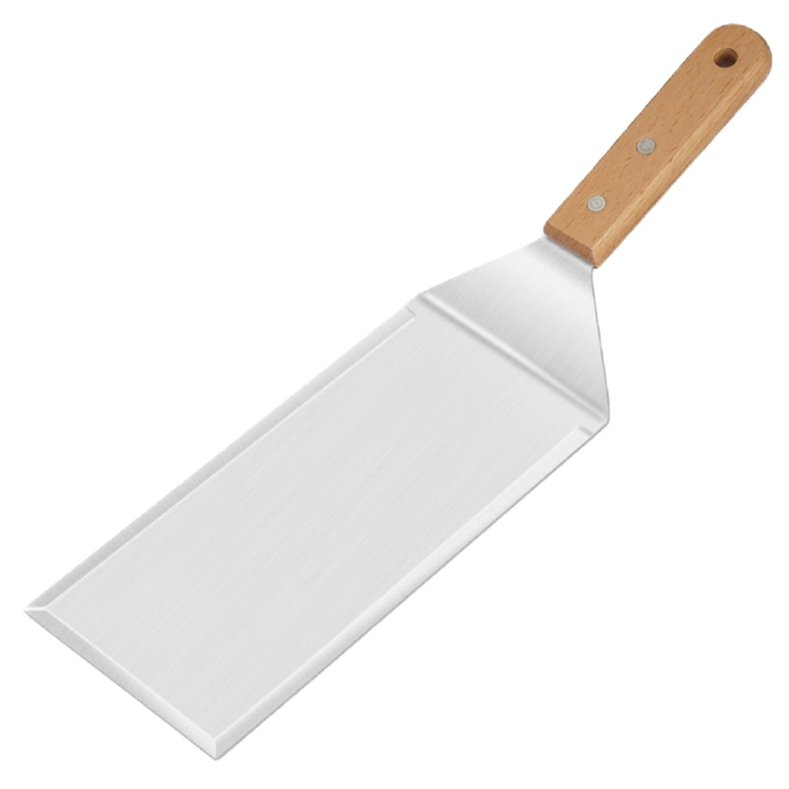 Professional Grill Griddle Spatula Wooden Handle Heavy Duty for Bacon Steak