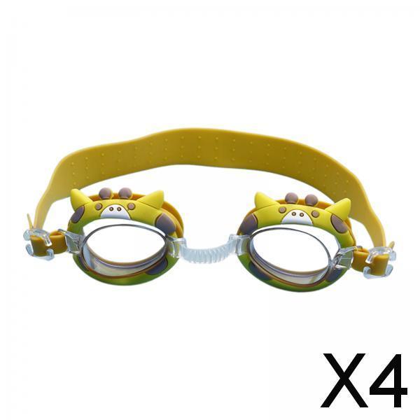 4xSwimming Goggles Teenager Child 2-12 Years Old Fashion Swim Goggles for Kids Fawn