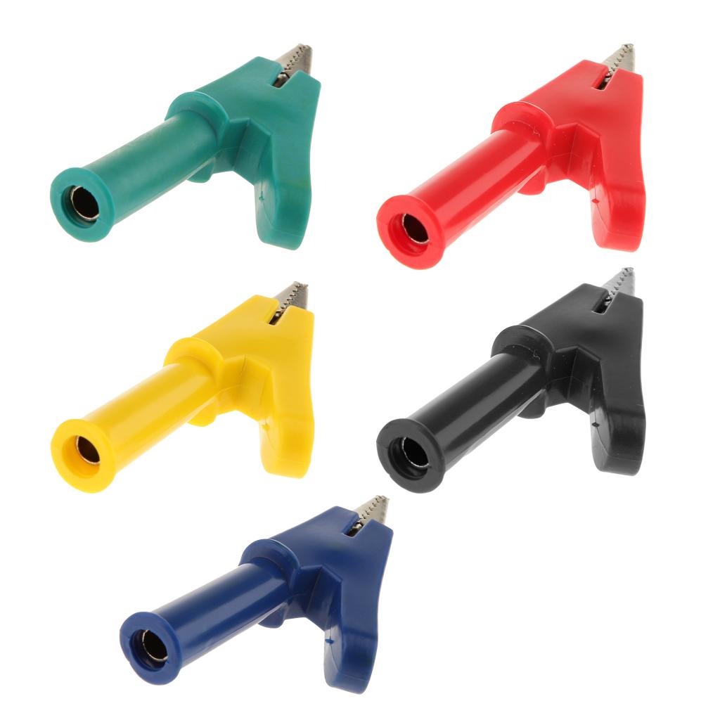 5Pieces Alligator Clip Plug Support Stackable Banana Plug