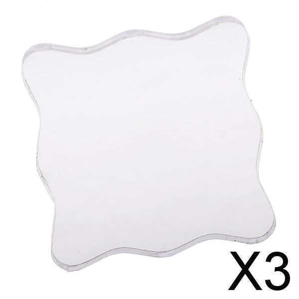 3xTransparent Scrapbook Clear Stamp Pad DIY Tool Acrylic Stamp Blocks 5x5cm