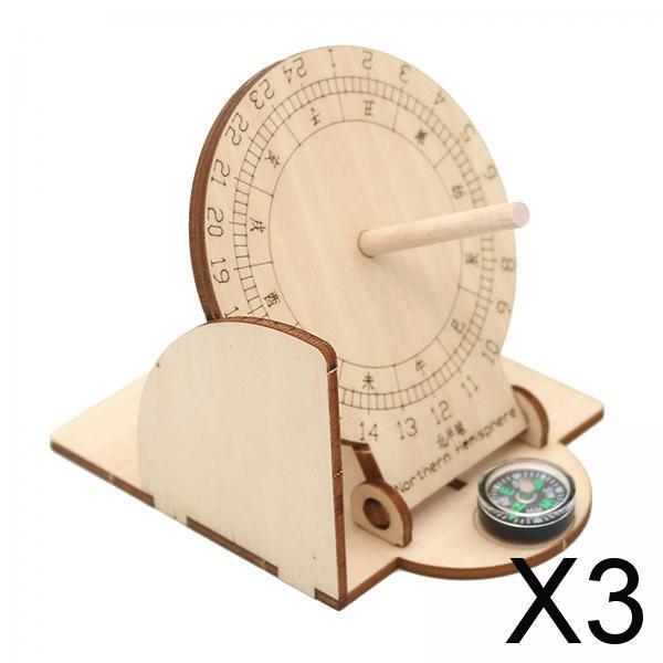 3xEquatorial Sundial Clock Toy Students Junior Teaching Aid Scientific Model