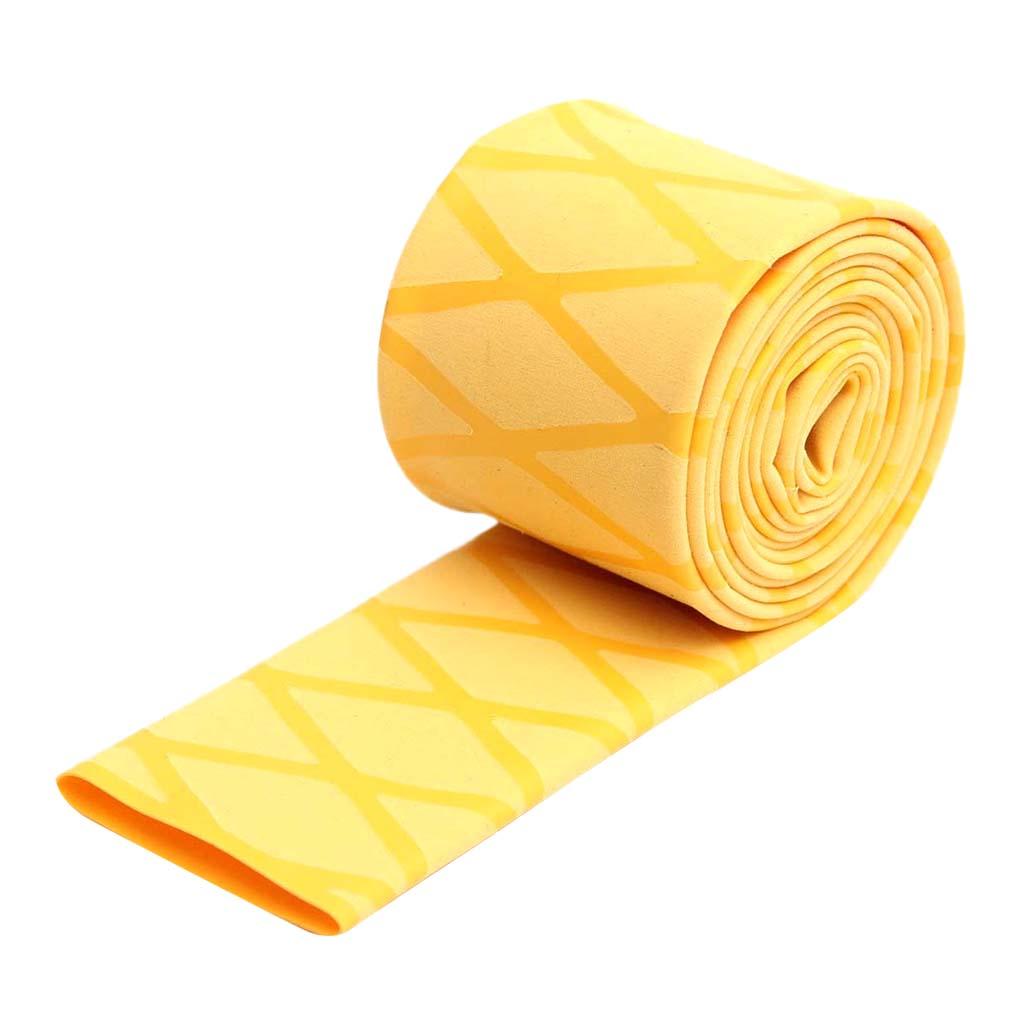 Non Slip Textured X-Tube Heat Shrink Tubing Fishing Rod Grips 15mm Yellow