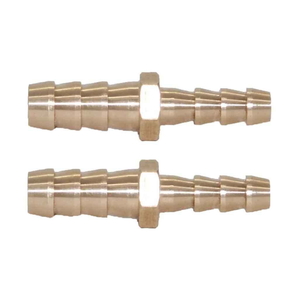 2x Brass Barbed Male to Male Straight Hose Pipe Fitting Coupler Connector #4