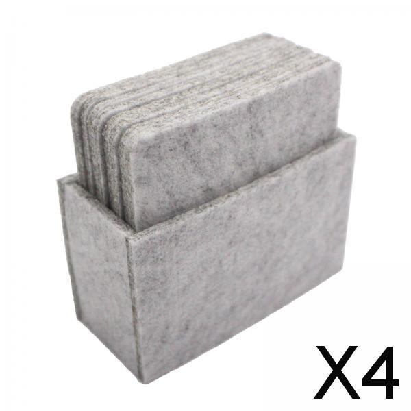 4x8pcs Felt Coaster Cup Mat Pad Insulated Placements Light Gray Square