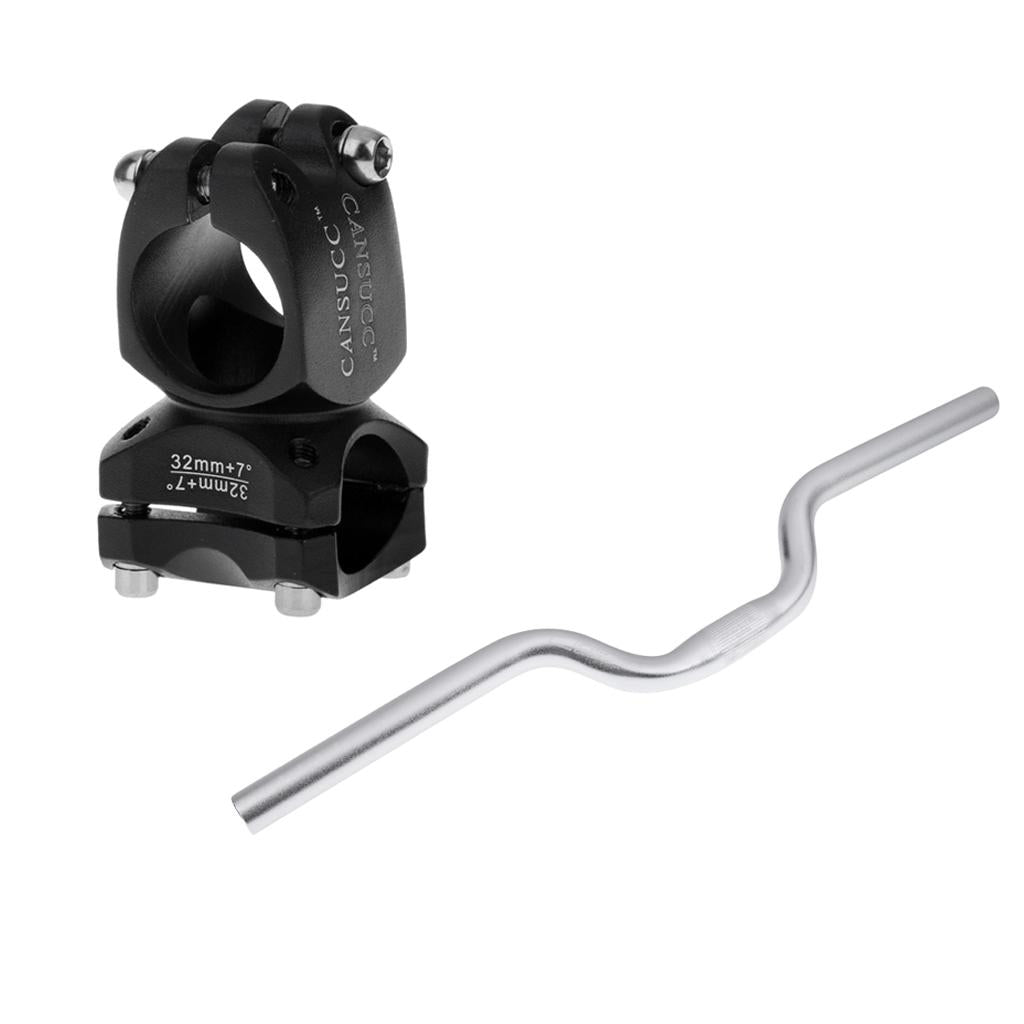 Bicycle Handlebar Cycling Bike Riser Bar 25.4mm + Bike Handlebar Stem 25.4mm