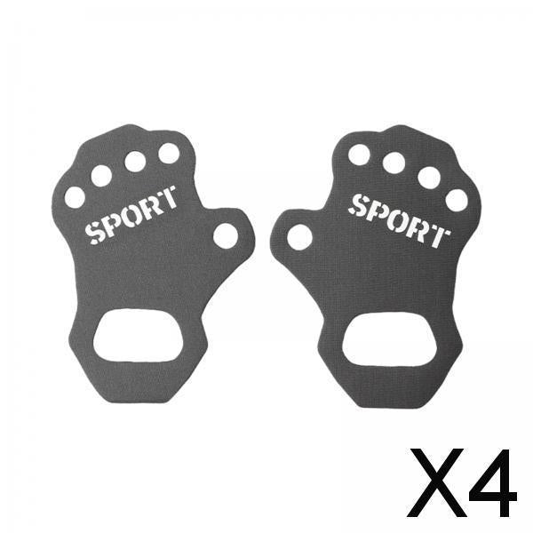 4xWorkout Gloves Hand Grips Weightlifting Grip Pads for Men Women Deadlift M Grey