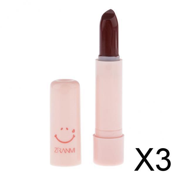 3xLong Lasting Matte Lipstick Makeup Cosmetics Moisturizing Smooth Lip Stick Dark Red