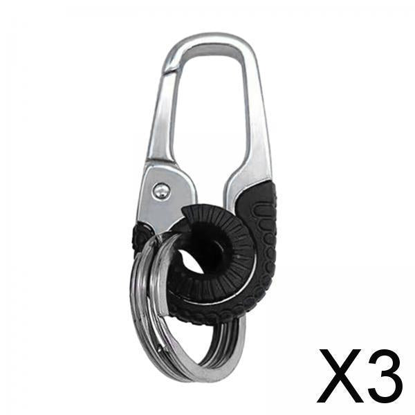 3xCar Key Chain for Men Multifunction Exquisite Universal for Men Women Unisex Black